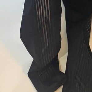 VS Knockout Leggings M Black Mesh Stripe High Rise Tight Gym Yoga Sculpt Pants